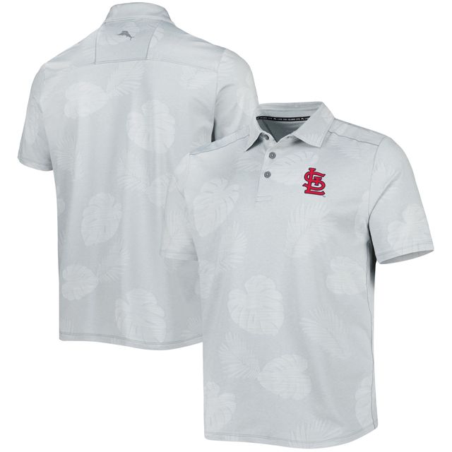Polo pour homme Tommy Bahama Gris Cardinals de Saint-Louis Palm Coast Delray Fond IslandZone Allover