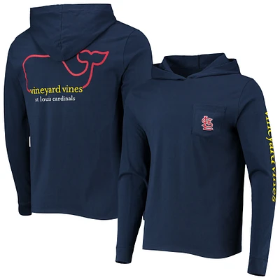 T-shirt à capuche manches longues Vineyard Vines pour hommes, bleu marine