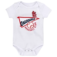 Lot de 3 bodys pour nouveau-nés et nourrissons bleu marine/blanc/gris chiné St. Louis Cardinals Biggest Little Fan
