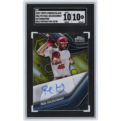 Réfracteur autographié Topps Chrome Black Gold 2023 #CBA-PG #33/50 SGC Cardinals St. Louis Cardinals Carte 10/10 authentifiée