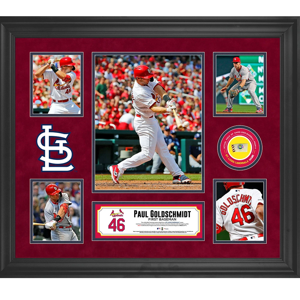 Paul Goldschmidt St. Louis Cardinals Framed 5-Photo Collage with Piece of Game-Used Ball