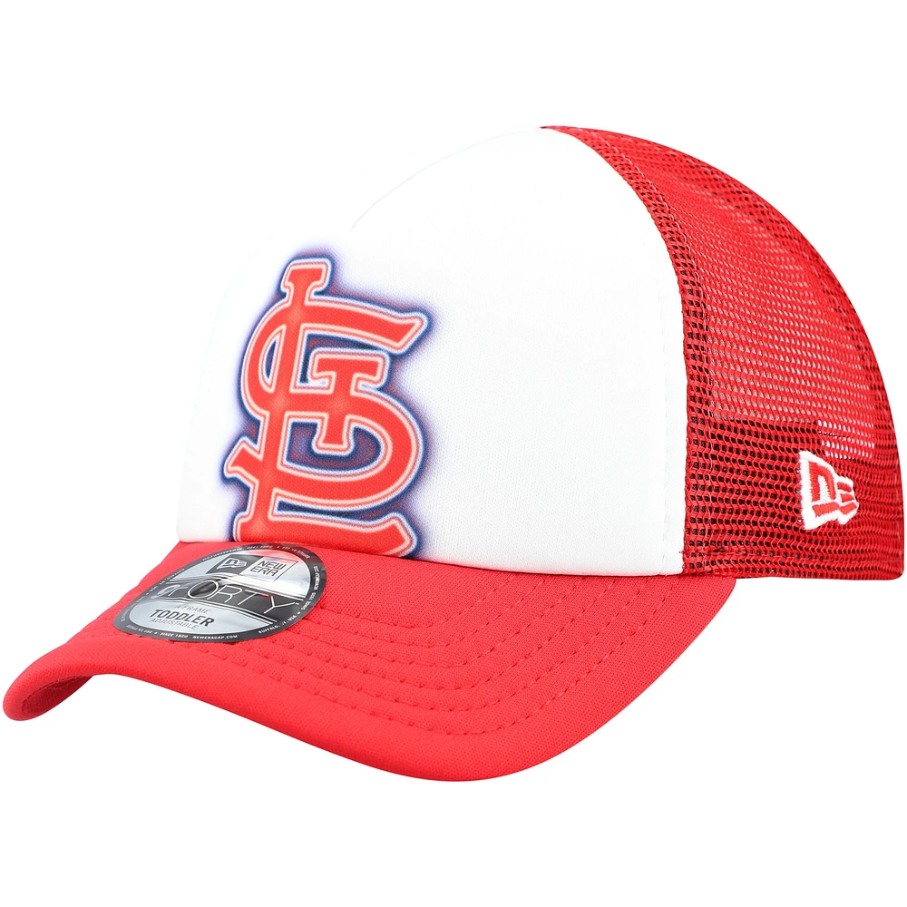Toddler New Era White/Red St. Louis Cardinals Painted A-Frame 9FORTY Trucker Adjustable Hat