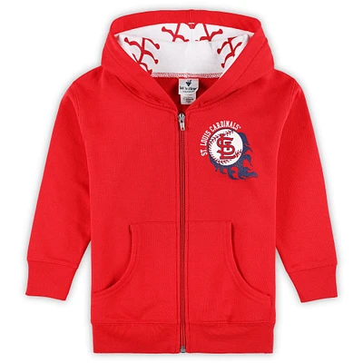 Veste à capuche fermeture éclair intégrale de baseball pour tout-petit, douce comme un raisin, rouge des Cardinals St. Louis