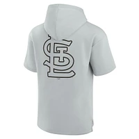 Unisex Fanatics Gray St. Louis Cardinals Elements Super Soft Fleece Short Sleeve Pullover Hoodie