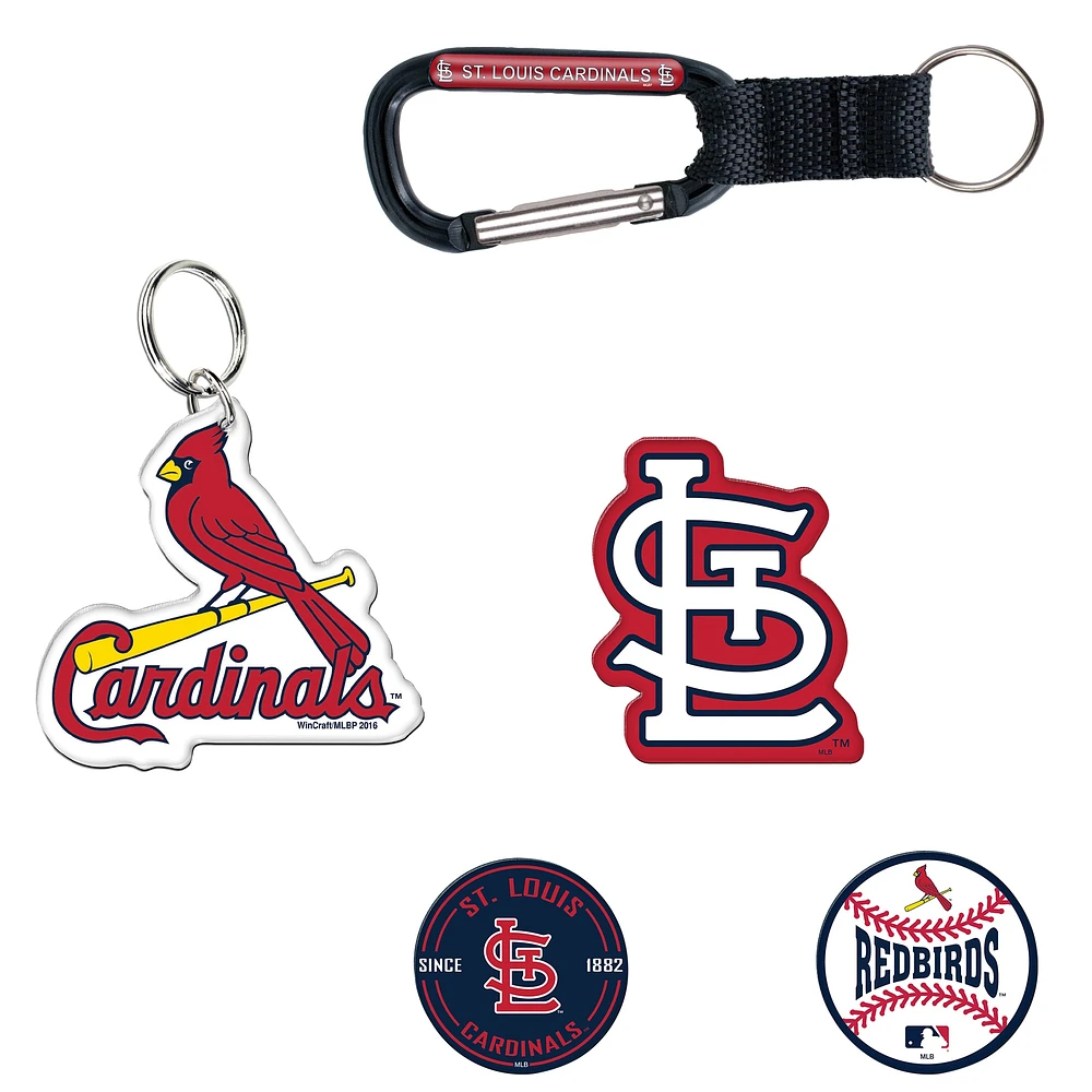 Lot de 5 porte-clés et aimants pour réfrigérateur WinCraft St. Louis Cardinals