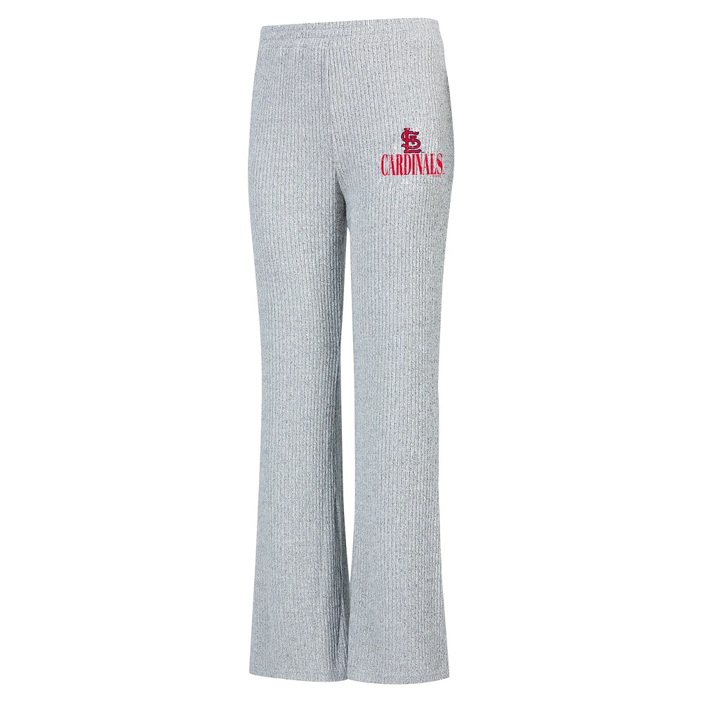 Pantalon de nuit évasé en tricot côtelé Juniper Sport Gray St. Louis Cardinals pour femme