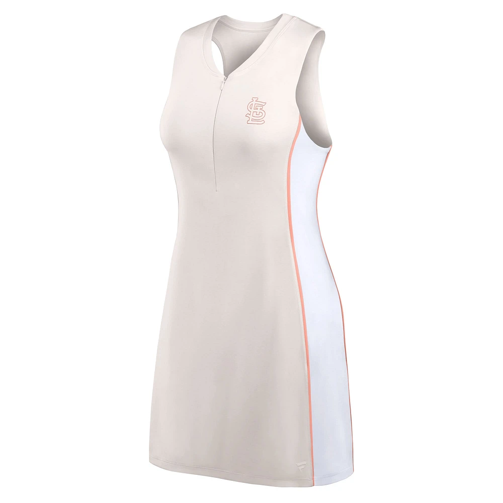Robe demi-zippée athlétique Fanatics St. Louis Cardinals Studio Boost pour femmes, crème