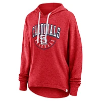 Women's Fanatics Heather Red St. Louis Cardinals Luxe Pullover Hoodie