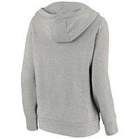 Women's Fanatics Heathered Gray St. Louis Cardinals Official Logo Crossover V-Neck Pullover Hoodie