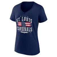 Women's Fanatics Navy St. Louis Cardinals Americana V-Neck T-Shirt