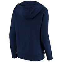 Women's Fanatics Navy St. Louis Cardinals Official Logo Crossover V-Neck Pullover Hoodie