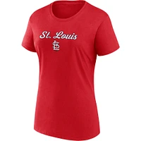 Women's Fanatics Red/Gray St. Louis Cardinals Script T-Shirt & Shorts Combo Set