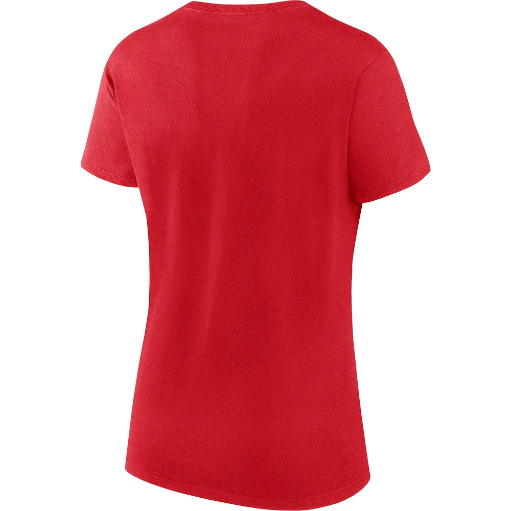 Women's Fanatics Red/Gray St. Louis Cardinals Script T-Shirt & Shorts Combo Set