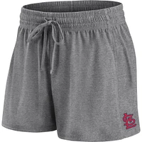 Women's Fanatics Red/Gray St. Louis Cardinals Script T-Shirt & Shorts Combo Set