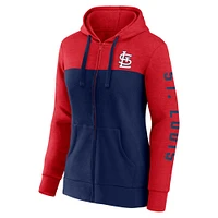 Women's Fanatics Red/Navy St. Louis Cardinals City Ties Hoodie Full-Zip Sweatshirt