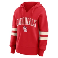 Women's Fanatics Red St. Louis Cardinals Bold Move Notch Neck High Hip Hoodie