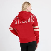 Women's Fanatics Red St. Louis Cardinals Bold Move Notch Neck High Hip Hoodie