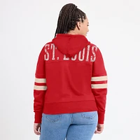 Women's Fanatics Red St. Louis Cardinals Bold Move Notch Neck High Hip Hoodie