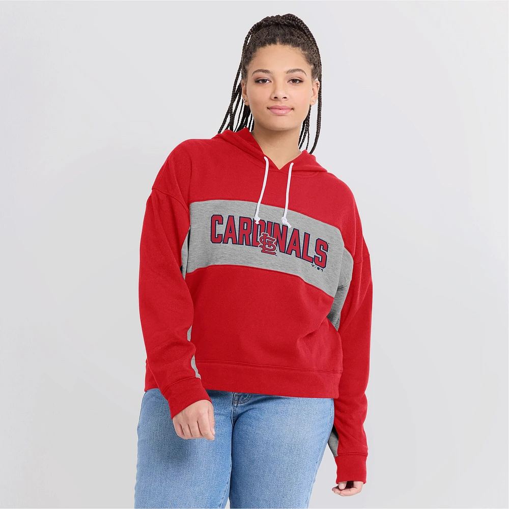 Women's Fanatics Red St. Louis Cardinals Filled Stat Sheet Pullover Hoodie