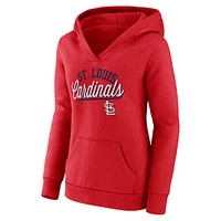 Women's Fanatics Red St. Louis Cardinals Simplicity Crossover V-Neck Pullover Hoodie