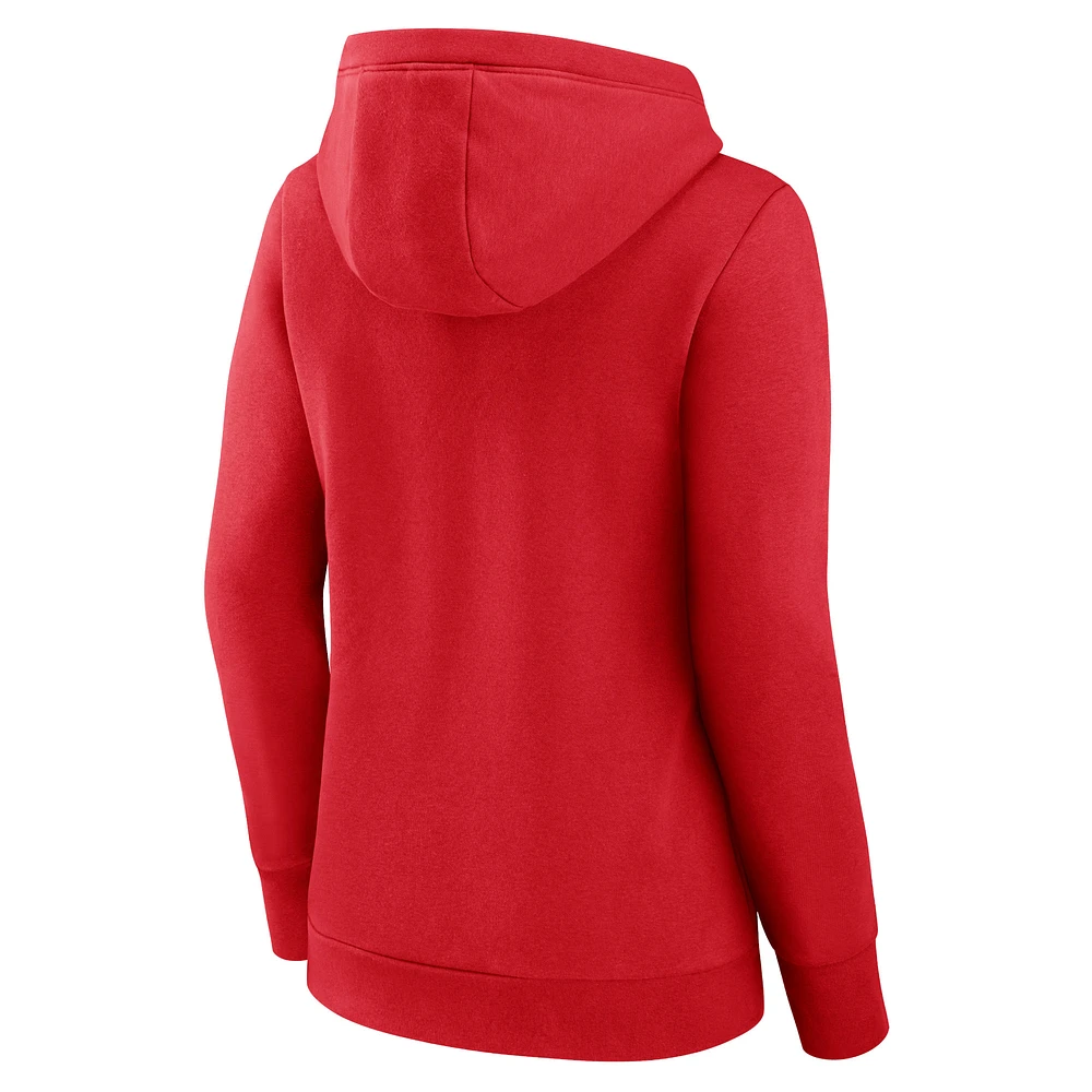 Women's Fanatics Red St. Louis Cardinals Simplicity Crossover V-Neck Pullover Hoodie