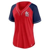 Women's Fanatics Red St. Louis Cardinals Ultimate Style Raglan V-Neck T-Shirt