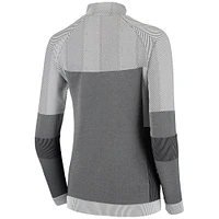 Women's Levelwear Gray St. Louis Cardinals Verse Asymmetrical Raglan Tri-Blend Quarter-Zip Jacket