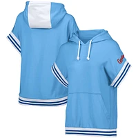 Women's Lusso  Light Blue St. Louis Cardinals Mabel Tri-Blend Short Sleeve Pullover Hoodie