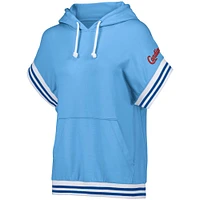 Women's Lusso  Light Blue St. Louis Cardinals Mabel Tri-Blend Short Sleeve Pullover Hoodie