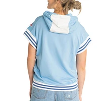 Women's Lusso  Light Blue St. Louis Cardinals Mabel Tri-Blend Short Sleeve Pullover Hoodie