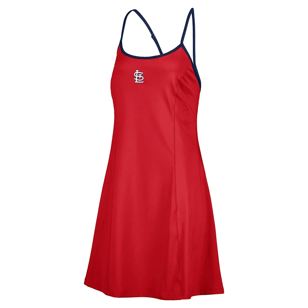 Women's Lusso  Red St. Louis Cardinals Nakita Strappy Scoop Neck Dress