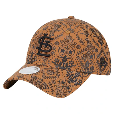 Casquette ajustable 9TWENTY Vintage Deco marron de New Era pour femme des Cardinals de St. Louis