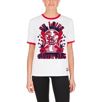 Women's New Era White St. Louis Cardinals Oversized Ringer T-Shirt