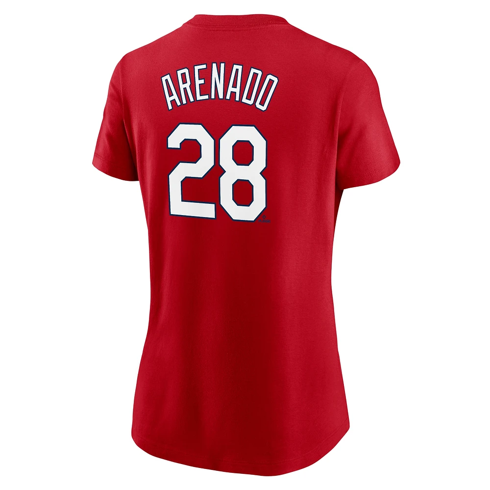 Women's Nike Nolan Arenado Red St. Louis Cardinals Name & Number T-Shirt