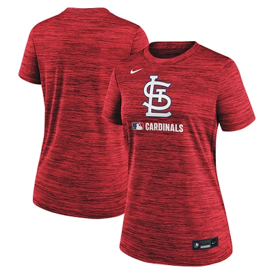 T-shirt Nike rouge pour femme de la collection Authentic Velocity Performance des Cardinals St. Louis