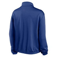 Women's Nike Royal St. Louis Cardinals Rewind Splice Half-Zip Semi-Cropped Bubble Hem Sweatshirt