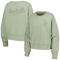 Women's Pro Standard Green St. Louis Cardinals Neutral Oversized Boxy Cropped Pullover Sweatshirt