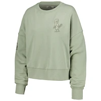 Women's Pro Standard Green St. Louis Cardinals Neutral Oversized Boxy Cropped Pullover Sweatshirt