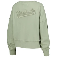 Women's Pro Standard Green St. Louis Cardinals Neutral Oversized Boxy Cropped Pullover Sweatshirt