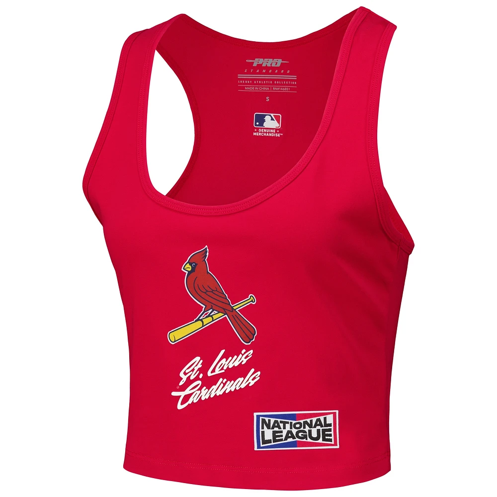 Women's Pro Standard Red St. Louis Cardinals Fast Lane Fitted Tri-Blend Cropped Tank Top