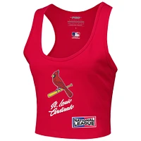 Women's Pro Standard Red St. Louis Cardinals Fast Lane Fitted Tri-Blend Cropped Tank Top