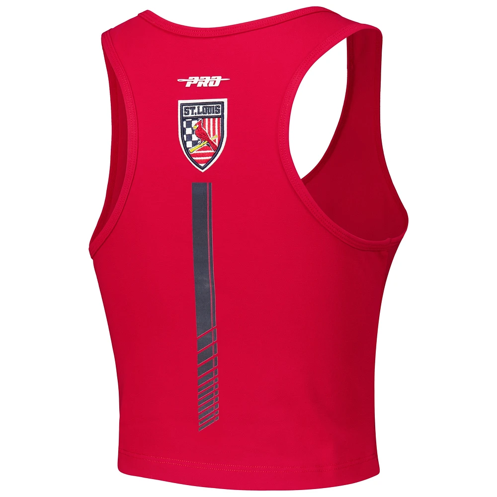 Women's Pro Standard Red St. Louis Cardinals Fast Lane Fitted Tri-Blend Cropped Tank Top