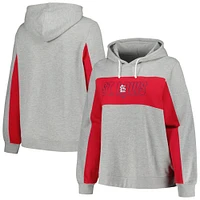 Profil pour femme Gris chiné St. Louis Cardinals Pull à capuche en jersey grande taille