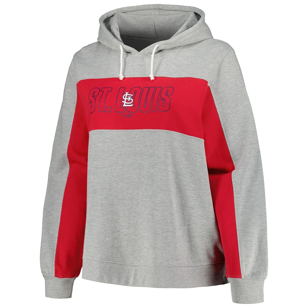 Profil pour femme Gris chiné St. Louis Cardinals Pull à capuche en jersey grande taille