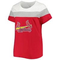 Women's Red/Heather Gray St. Louis Cardinals Plus Colorblock T-Shirt