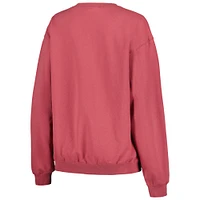 Women's Soft as a Grape Red St. Louis Cardinals Pigment Dye Pullover Sweatshirt