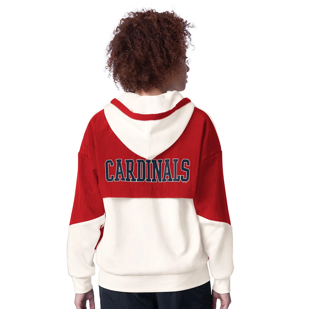 Women's Starter White St. Louis Cardinals Scrimmage Full-Zip Hoodie