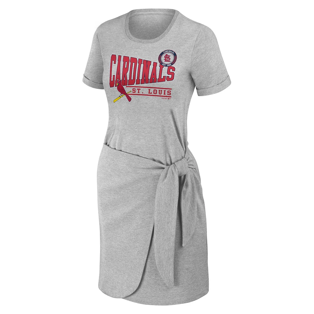 Women's WEAR by Erin Andrews Heather Gray St. Louis Cardinals  Knotted T-Shirt Dress