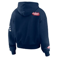 Women's WEAR by Erin Andrews Navy St. Louis Cardinals  Patch Quarter-Zip Hoodie