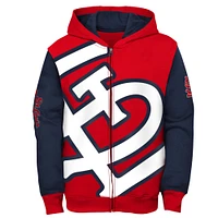 Youth Fanatics Red/Navy St. Louis Cardinals Postcard Full-Zip Hoodie Jacket